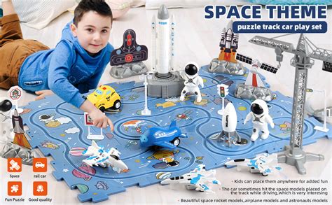 Watch Space Theme puzzle track car play set on Amazon Live
