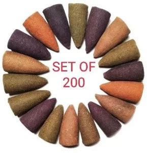 Bullcraft Backflow Incense Cones Pack of 200 pcs Back Flow Smoke Cone ...