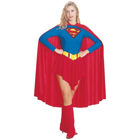 DC Comics Supergirl Fancy-Dress Costume for Adults with Iconic S Logo ...