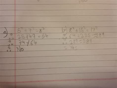 find whether the following triplets are Pythagorean or not(a) 5,8,7(b)8 ...