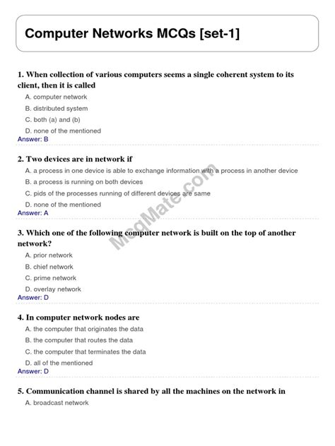 Image result for Computer Networking Questions