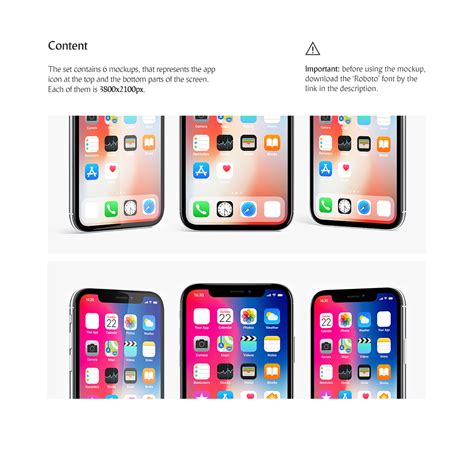 Phone App Mockups Set on Yellow Images Creative Store - 41313