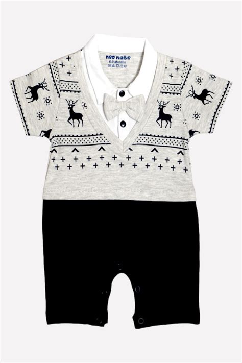 Boys Cotton Romper (Navy Blue) – MummaGoose