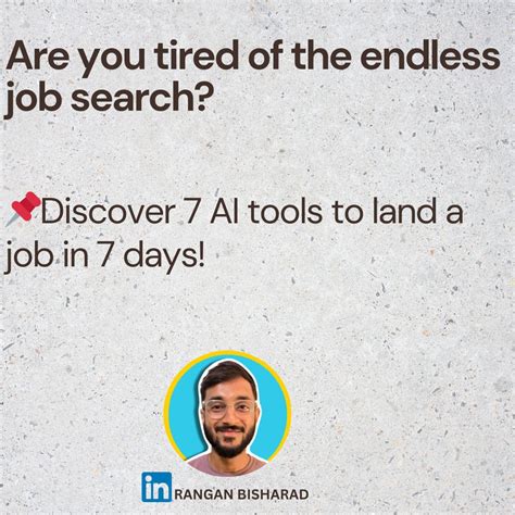 How to land a job in 7 days with AI tools | Rangan Bisharad posted on ...