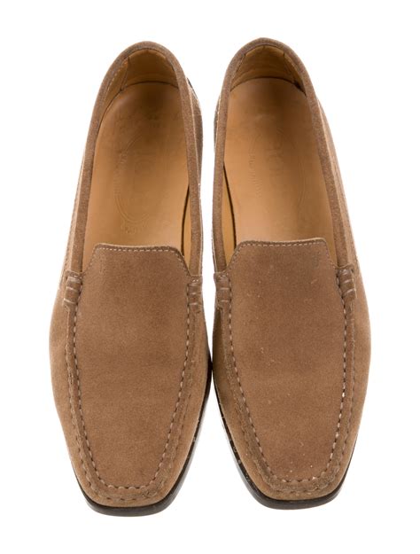 Tod's Suede Square-Toe Loafers - Shoes - TOD41877 | The RealReal