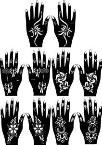 IVANA'S 10 Pieces India Henna Tattoo Stencil Set for Women Girls Hand ...