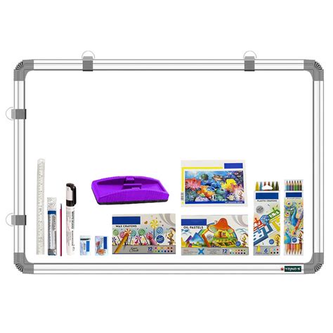 YAJNAS® Non-Magnetic 2x3 Feet Double Sided White Board & Chalk Board ...