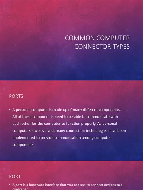 Image result for Computer Connector Types Chart