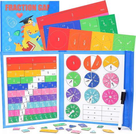 Amazon.com : KLIFE Magnetic Fraction Educational Puzzle, Magnetic ...