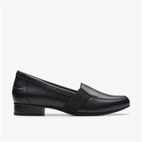 Womens Juliet Beat Black Leather Shoes Loafers Slip Ons | Clarks Outlet