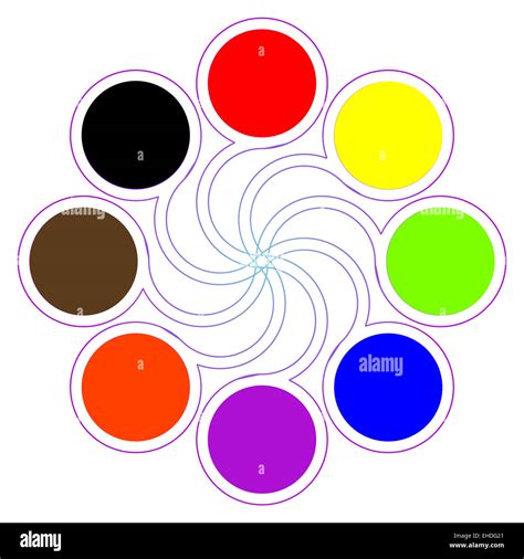 round color palette with eight basic colors Stock Photo - Alamy