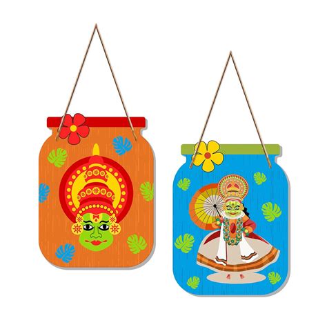 Artvibes Kathakali Decorative Wall Art MDF Wooden Wall Hanger for ...