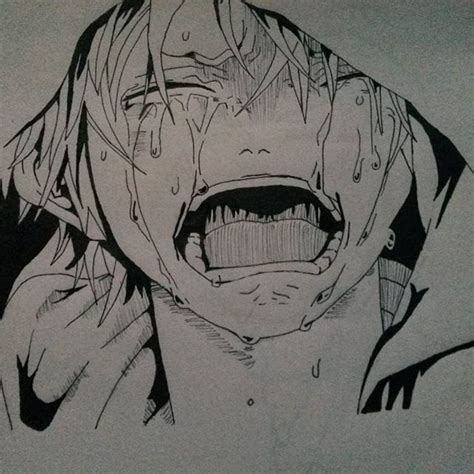 screaming mouth drawing anime