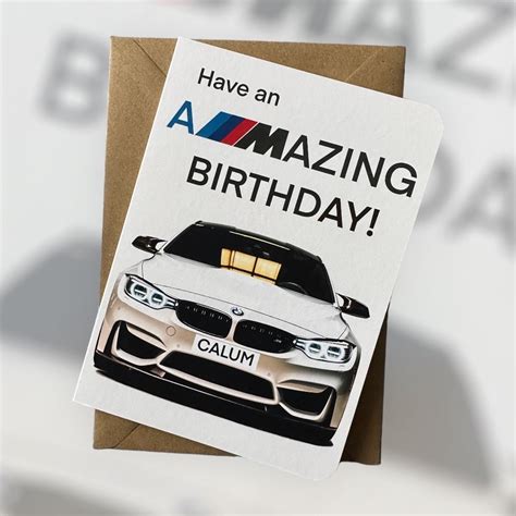 Personalised BMW M4 Birthday Card, BMW Birthday Card, M4 Birthday Card ...