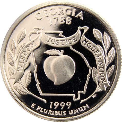 1999 S Georgia State Quarter Choice Proof Clad 25c Coin