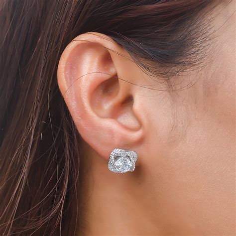 925 Sterling Silver CZ Enchanting Shell Shaped Stone Stud Earrings – VOYLLA