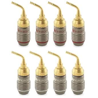 Nakamichi FanLock Excel Series 24k Gold Plated 2mm Pin Plug Banana 10 ...
