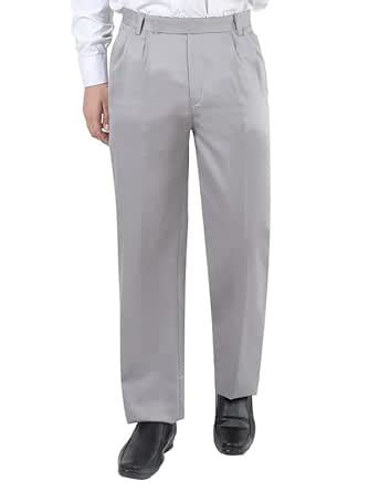 Buy Particle Men's Double Pleated Cotton Blend Trousers | Textured ...