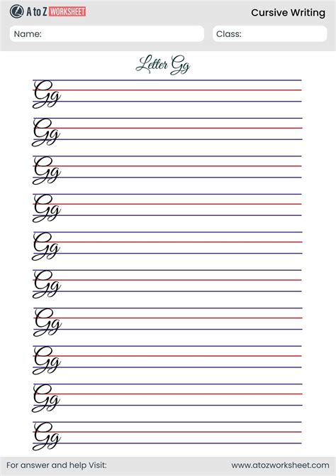 25+ Free Cursive Writing Worksheets PDF - A to Z Worksheet