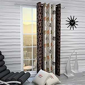 Buy Home Sizzler 1 Piece Abstract Leaves Eyelet Polyester Long Door ...