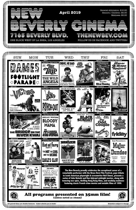 April 2019 at the New Beverly | New Beverly Cinema