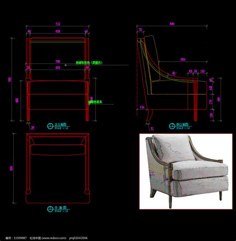 现代休闲椅CAD图库图片下载_红动中国