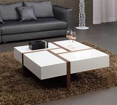 Innovative Coffee Table by Modrest Makai Modern White Walnut Square Coffee Table Innovative Coffee Table