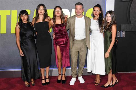 Matt Damon, Wife Celebrate New Film With All 4 Daughters and His Mom