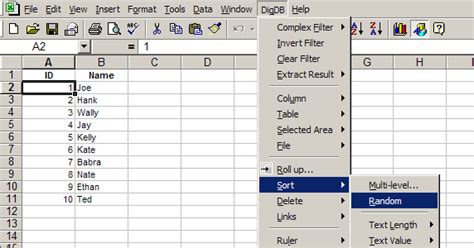 Randomly Sort Cells in Excel 的图像结果