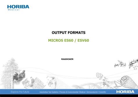 Horiba ES 60 Interface Manual raa043aen - RAA043AEN OUTPUT FORMATS ...
