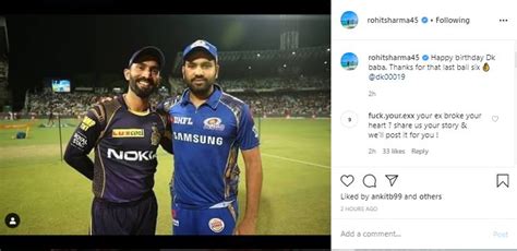 'Thanks for that last ball six': Rohit Sharma on Dinesh Karthik's birthday