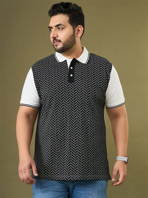 Men Plus Size Aegis Multicolor Printed Polo Tshirt – bigbanana