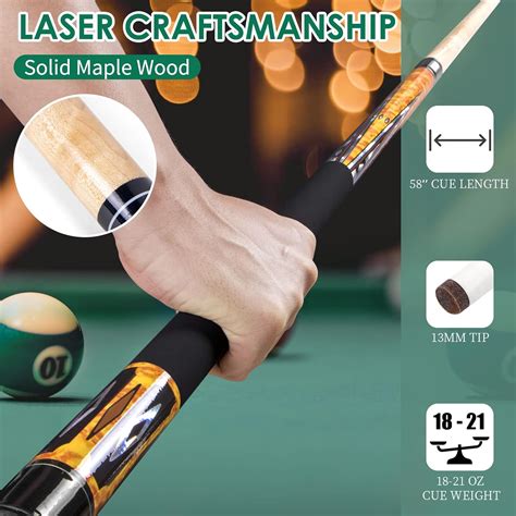 Buy Kmise Pool Stick Set, 58 Inch Pool Cue Stick,Snooker Play Billiard ...