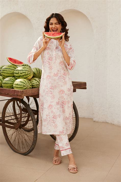 Buy Pink Floral Printed Kurta and Palazzo Co-ord Set Online for Woman ...