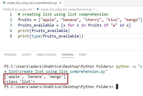 Create List in Python 的图像结果