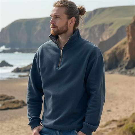 Men's 1/4 Zip Sweatshirt | Quarter Zip Pullover | Rapanui