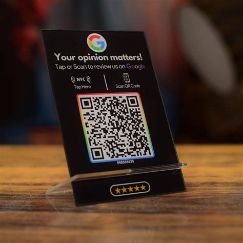 Review NFC Standee with QR Code | Boost Business Reviews with Tap or ...