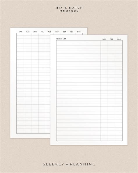 When Did I Last Yearly List | Annually Monthly Recurrent Tasks Tracker, Printable Planner ...