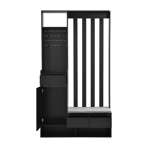 Miki Shinly hall trees Modern 11.8-in Black Composite Hall Tree in the ...