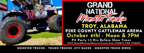 TROY, ALABAMA Monster Trucks LIVE! , Pike County Cattlemen's ...