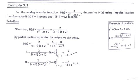 IIR filter design problem 9 - Example 7. 2 determine H(z) using impulse ...
