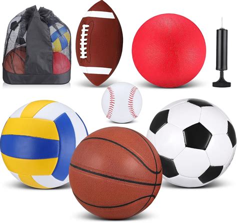 Amazon.com : 6 Pcs Sport Balls Multi Sport Ball Set Official Size ...