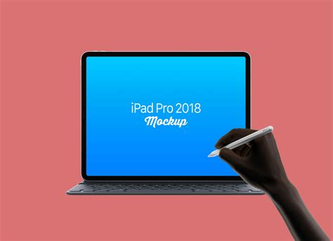 Free iPad Pro 2018 Mockup With Apple Pencil in Hand PSD Set - Good Mockups