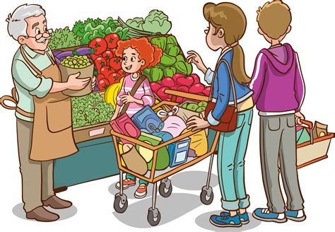 Shopping in the Market Cartoon 的图像结果