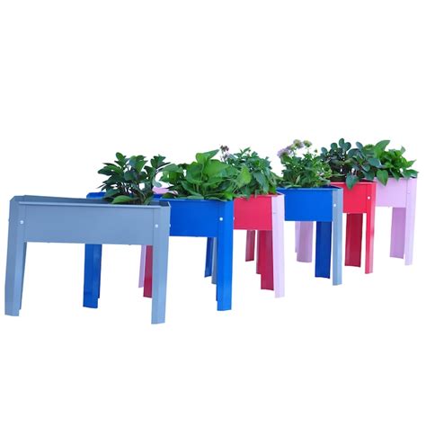 AHIOU HOME 10.5-in W x 24-in L x 17.5-in H Elevated Gray Metal Raised ...