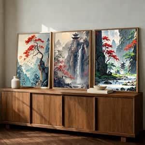 Wallgasm Japanese Art Frames (B) - Pack of 3 | 12 x 17 inch (A3 Size ...