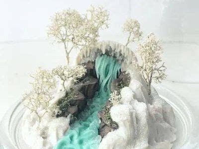DIY粘土造型微型景观，逼真唯美的冬季瀑布摆件制作过程 - 手工小制作 - 51费宝网