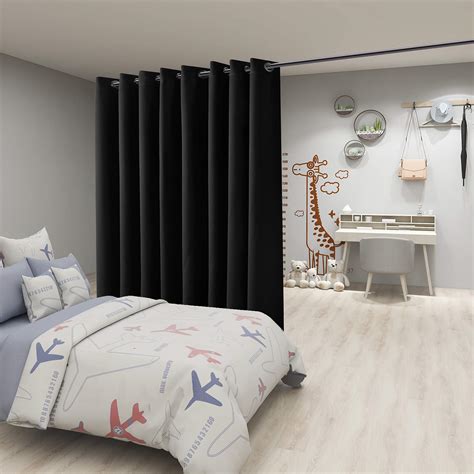 Buy FLOWEROOM Room Divider Curtain, 10 ft Wide x 9 ft Long, Black ...