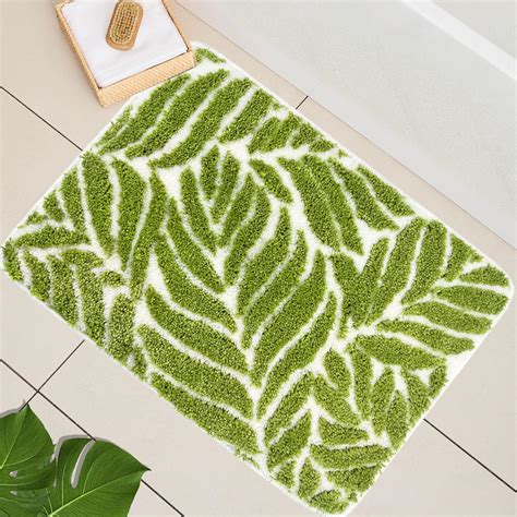 Amazon.com: Homantic Green Leaf Bathroom Rugs - Bath Mat, Small-16" x ...