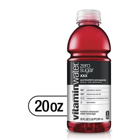 vitaminwater zero xxx, electrolyte enhanced water w/ vitamins, açai ...